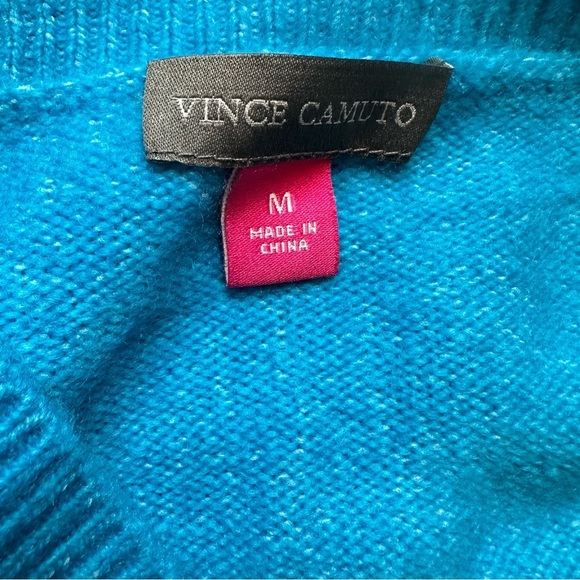 NWT Vince Camuto Shockwave Blue Surplice Neck Wrap Sweater Size Medium - Picture 9 of 13